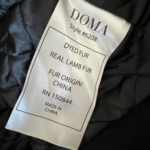 Doma Wool Lamb Fur Black Biker Jacket NWT 6208 - Picture 9 of 11
